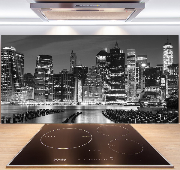 Rivestimento parete cucina con motivo Manhattan di notte