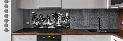 Rivestimento parete cucina con motivo Manhattan di notte