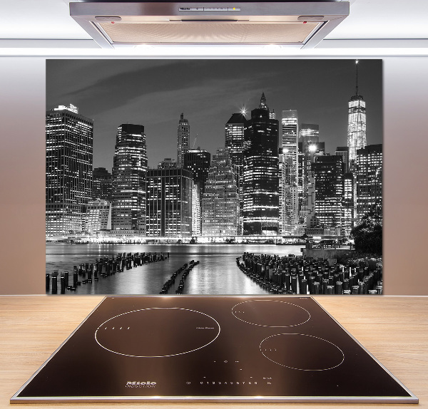 Rivestimento parete cucina con motivo Manhattan di notte