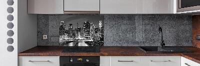 Rivestimento parete cucina con motivo Manhattan di notte