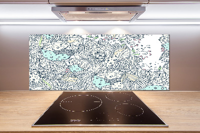 Pannello retrocucina con motivo floreale