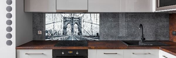 Pannello paraschizzi cucina con stampa del Ponte di Brooklyn