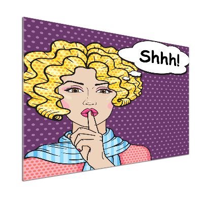 Pannello paraschizzi cucina con stampa della donna dei fumetti