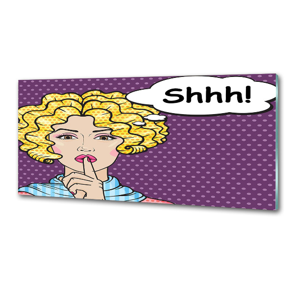 Pannello paraschizzi cucina con stampa della donna dei fumetti