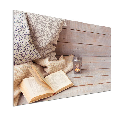 Pannello paraschizzi cucina con stampa decorativa raffigurante una persona che si rilassa leggendo un libro