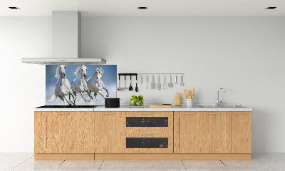 Pannello retrocucina con decorazione raffigurante cavalli al galoppo