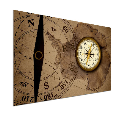 Pannello retrocucina con stampa a motivo bussola