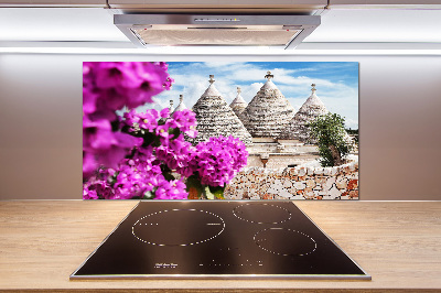 Rivestimento parete cucina con motivo Case Trulli