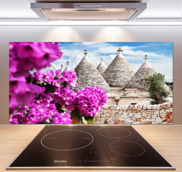 Rivestimento parete cucina con motivo Case Trulli