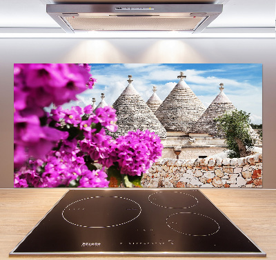 Rivestimento parete cucina con motivo Case Trulli