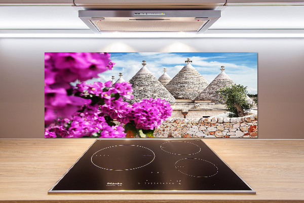 Rivestimento parete cucina con motivo Case Trulli