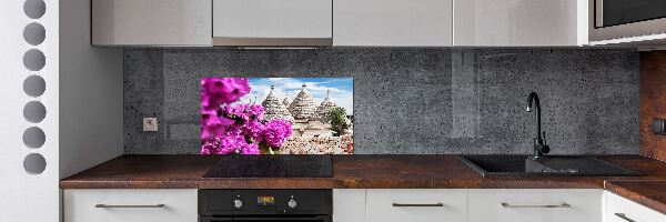 Rivestimento parete cucina con motivo Case Trulli