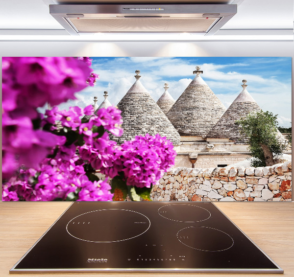 Rivestimento parete cucina con motivo Case Trulli