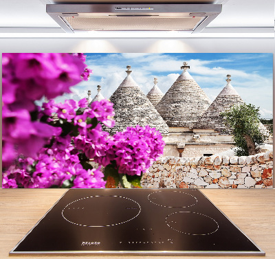 Rivestimento parete cucina con motivo Case Trulli