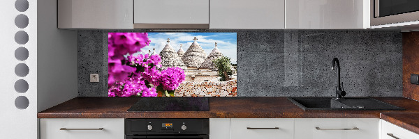 Rivestimento parete cucina con motivo Case Trulli