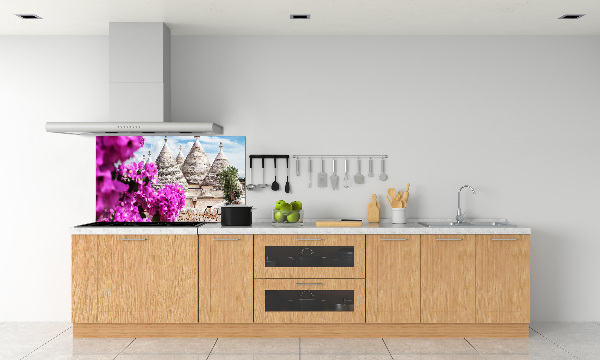 Rivestimento parete cucina con motivo Case Trulli