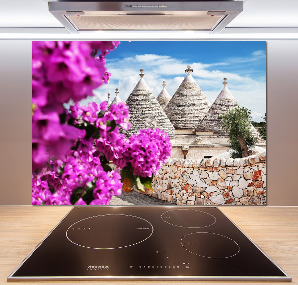 Rivestimento parete cucina con motivo Case Trulli