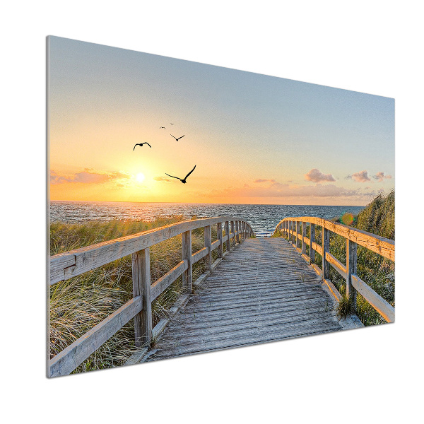 Pannello paraschizzi cucina con stampa «Sentiero per la spiaggia»