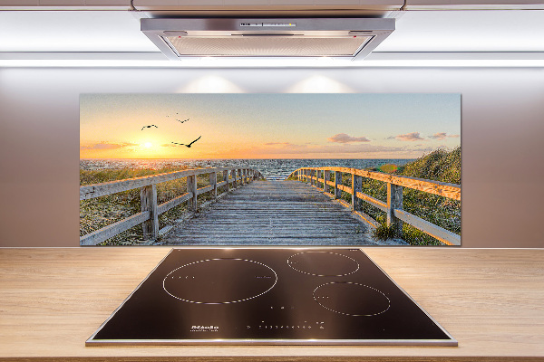 Pannello paraschizzi cucina con stampa «Sentiero per la spiaggia»