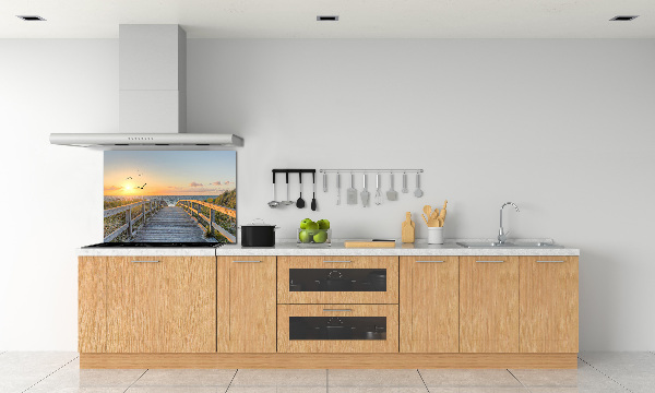 Pannello paraschizzi cucina con stampa «Sentiero per la spiaggia»