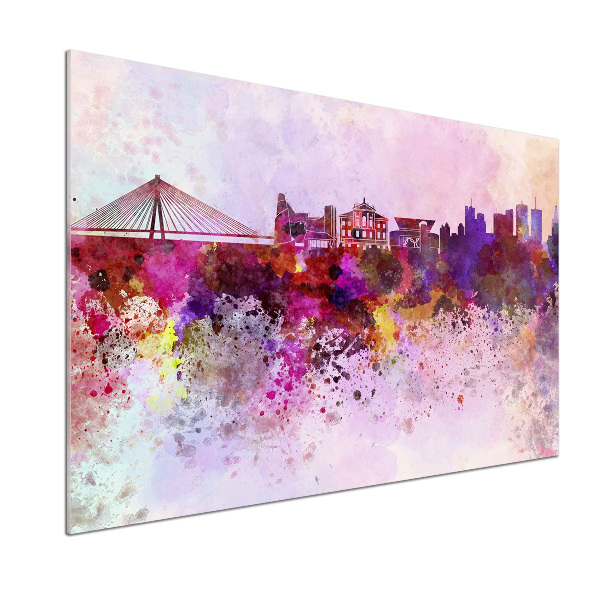 Pannello paraschizzi cucina con motivo Varsavia colorata