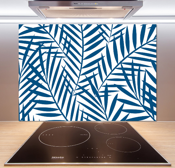 Rivestimento parete cucina con motivo a foglie di palma