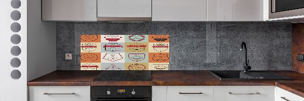 Pannello retrocucina con decorazione a tema segnali per skateboard