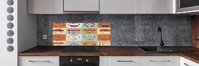 Pannello retrocucina con decorazione a tema segnali per skateboard