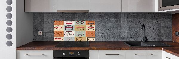 Pannello retrocucina con decorazione a tema segnali per skateboard