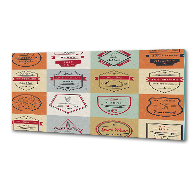 Pannello retrocucina con decorazione a tema segnali per skateboard