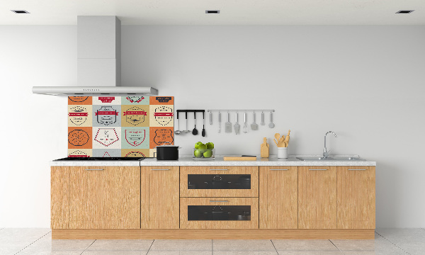 Pannello retrocucina con decorazione a tema segnali per skateboard