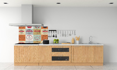 Pannello retrocucina con decorazione a tema segnali per skateboard