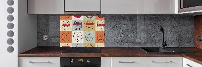Pannello retrocucina con decorazione a tema segnali per skateboard
