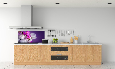 Rivestimento parete cucina con motivo orchidea