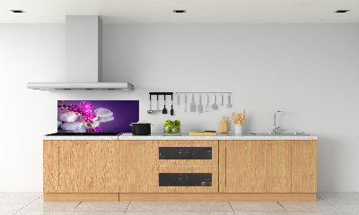Rivestimento parete cucina con motivo orchidea