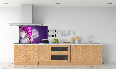 Rivestimento parete cucina con motivo orchidea