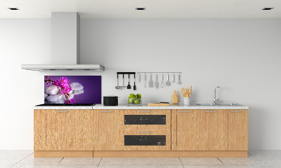 Rivestimento parete cucina con motivo orchidea