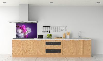 Rivestimento parete cucina con motivo orchidea