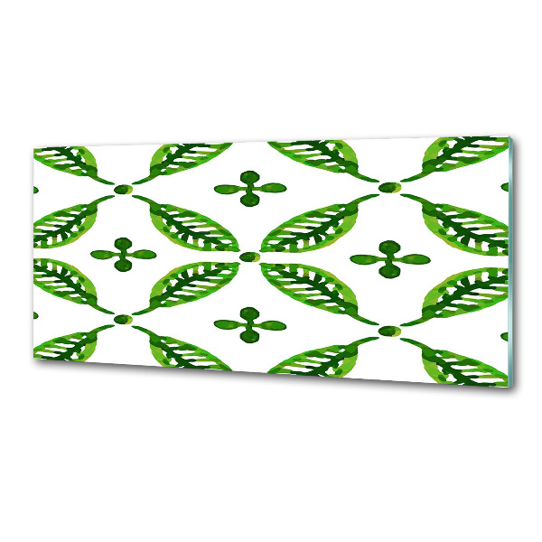 Pannello retrocucina con motivo a foglie verdi