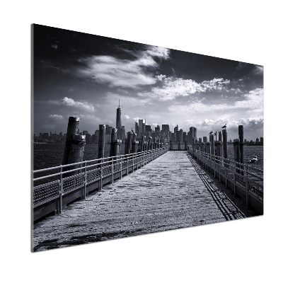 Pannello paraschizzi cucina con stampa del panorama di New York