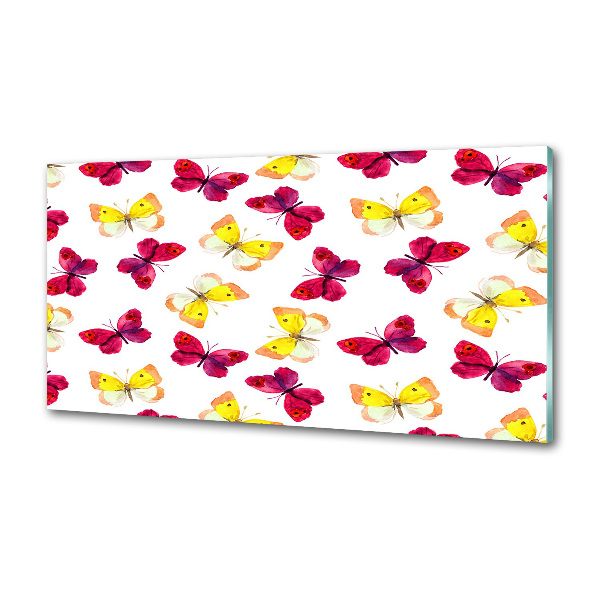 Pannello retrocucina con decorazione di farfalle e fiori