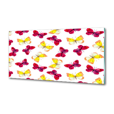 Pannello retrocucina con decorazione di farfalle e fiori