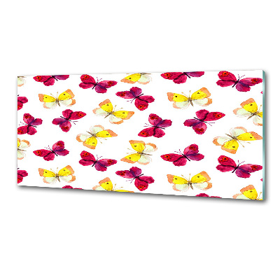 Pannello retrocucina con decorazione di farfalle e fiori