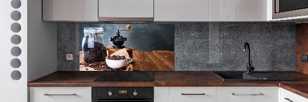 Pannello retrocucina con macinacaffè integrato