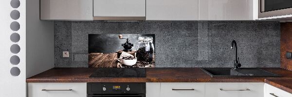 Pannello paraschizzi cucina con motivo macinacaffè