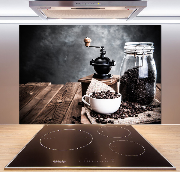 Pannello paraschizzi cucina con motivo macinacaffè