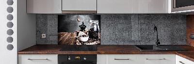 Pannello paraschizzi cucina con motivo macinacaffè