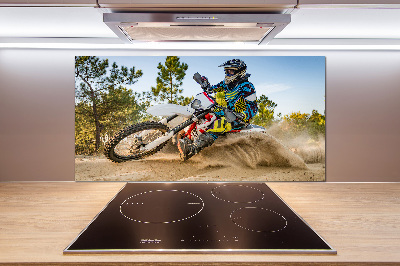 Pannello paraschizzi cucina con stampa a tema motocross