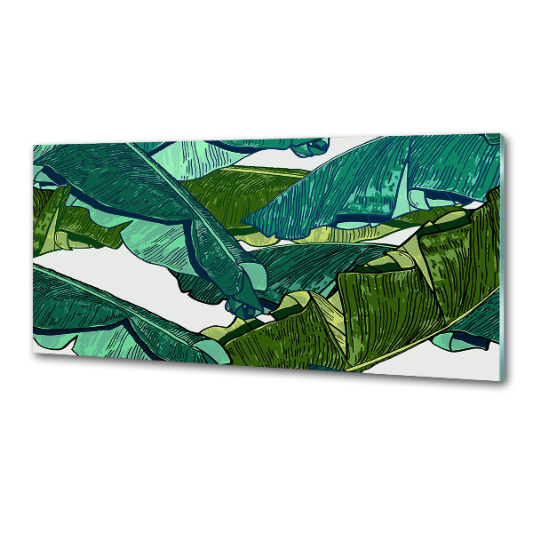 Rivestimento parete cucina con motivo a foglie di banana