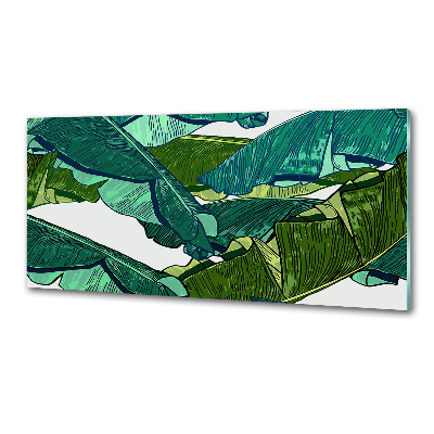 Rivestimento parete cucina con motivo a foglie di banana